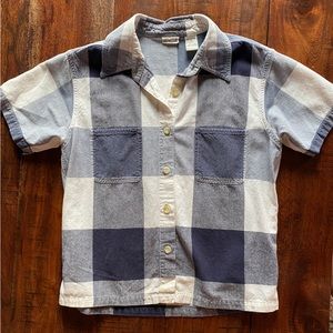 NorthCrest Retro Navy Checkered Button-up - Small